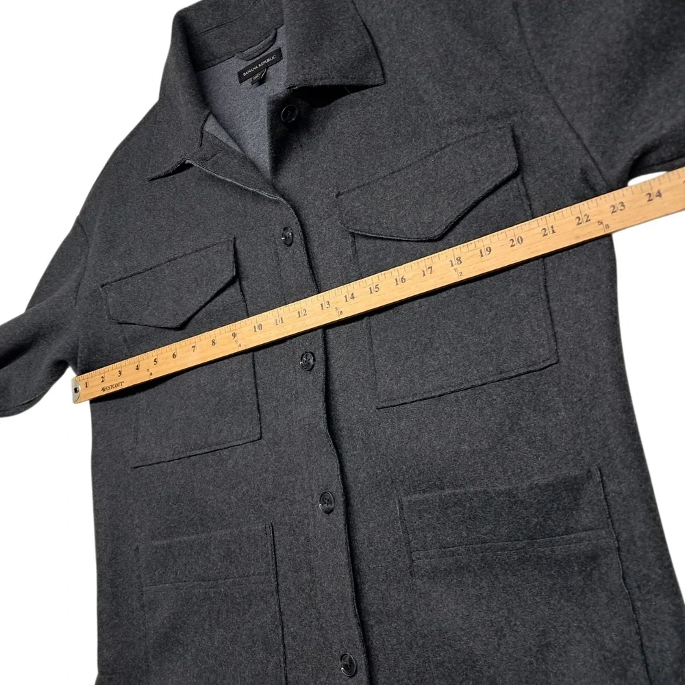 Banana Republic Dark Gray Button-Down Casual Shirt Jacket - Picture 7 of 11